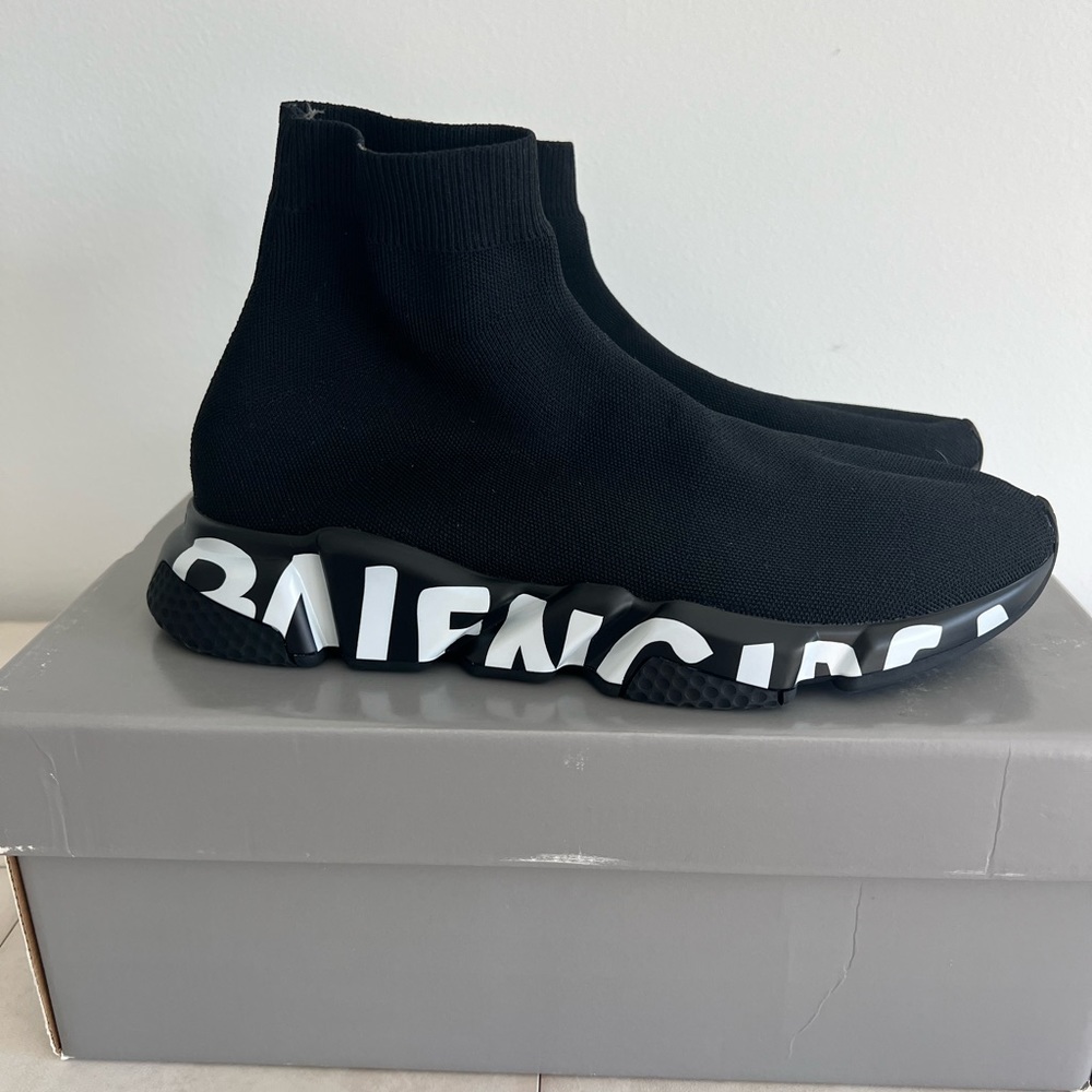Brand New Men’s Balenciaga Speed Graffiti Trainers Black Sz EU 44 / US 11
